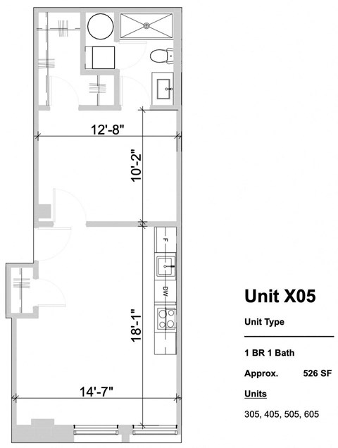 X05 - 1 Bed 1 Bath
